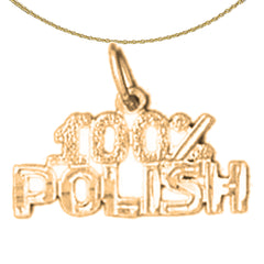 Sterling Silver 100% Polish Pendant (Rhodium or Yellow Gold-plated)