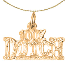 Sterling Silver 100% Dutch Pendant (Rhodium or Yellow Gold-plated)