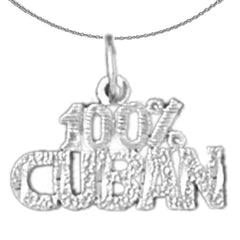 Sterling Silver 100% Cuban Pendant (Rhodium or Yellow Gold-plated)