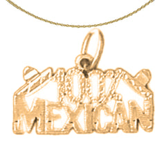 Sterling Silver 100% Mexican Pendant (Rhodium or Yellow Gold-plated)