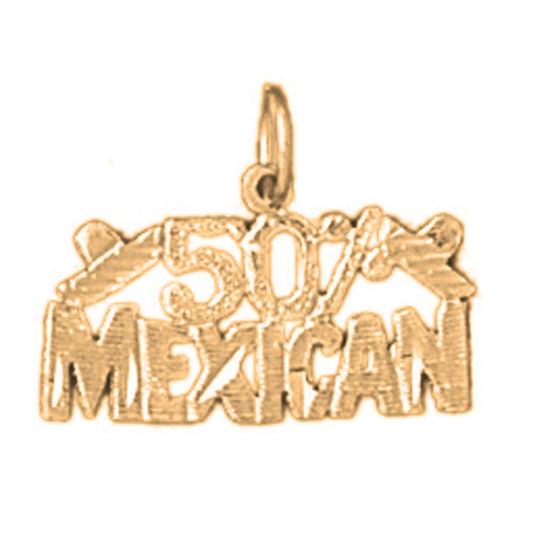 14K or 18K Gold 50% Mexican Pendant