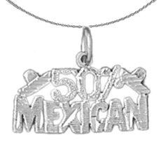 Colgante de Plata de Ley 50% Mexicana (Rodio o Baño de Oro Amarillo)