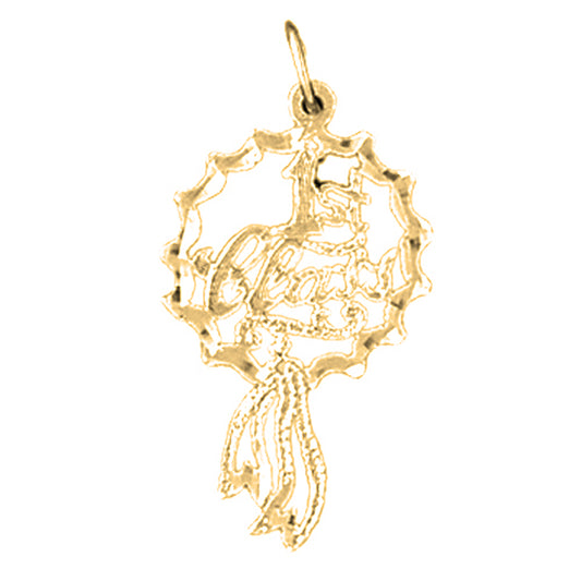 Yellow Gold-plated Silver 1st Class Saying Pendant