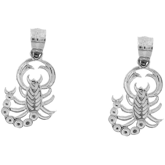 Sterling Silver 20mm Scorpion Earrings