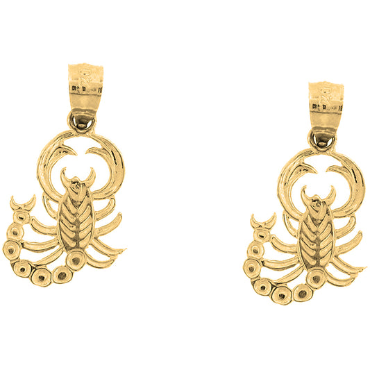 14K or 18K Gold 20mm Scorpion Earrings