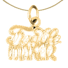 Sterling Silver Saying Pendant (Rhodium or Yellow Gold-plated)