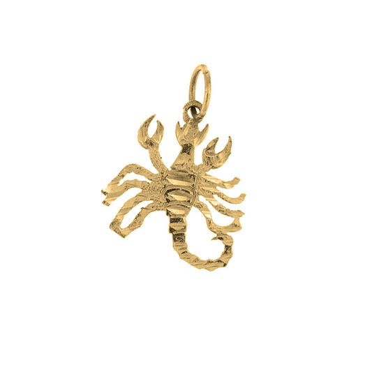 Yellow Gold-plated Silver Crab Pendant