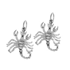 Sterling Silver 21mm Scorpion Earrings
