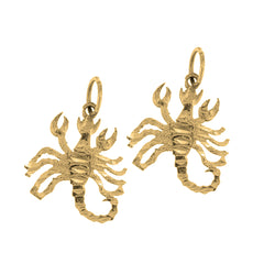 Yellow Gold-plated Silver 21mm Scorpion Earrings
