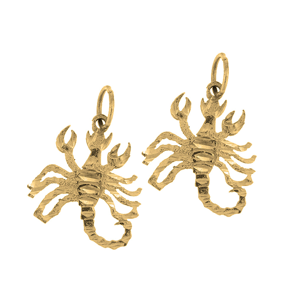 14K or 18K Gold 21mm Scorpion Earrings