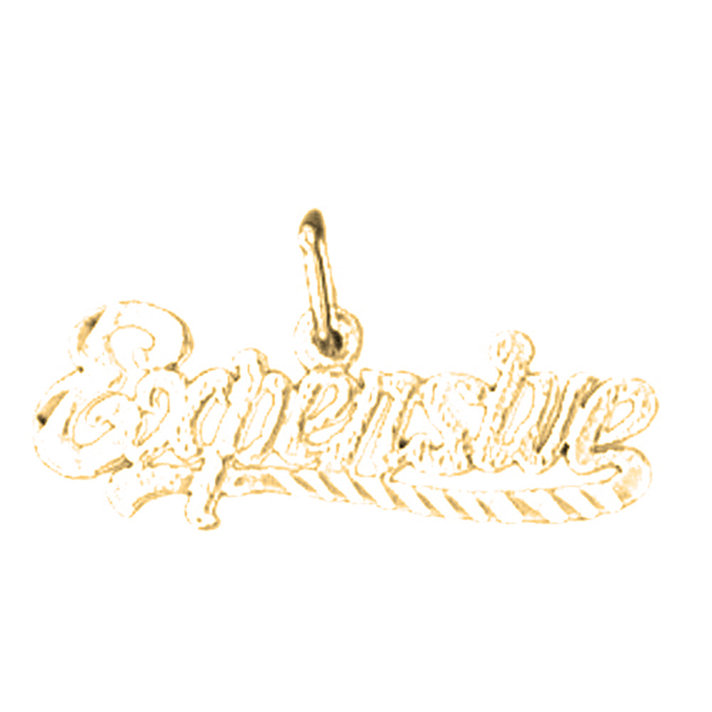 Yellow Gold-plated Silver Expensive Saying Pendant