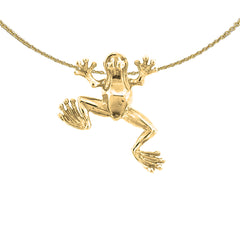 Sterling Silver Frog Pendant (Rhodium or Yellow Gold-plated)