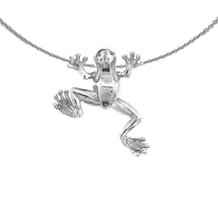 Sterling Silver Frog Pendant (Rhodium or Yellow Gold-plated)