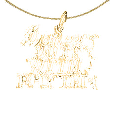 14K or 18K Gold Dancers Do It With Rhythm Saying Pendant