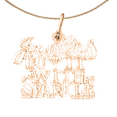 14K or 18K Gold Jewelers Do It With Sparkle Saying Pendant