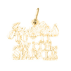 14K or 18K Gold Jewelers Do It With Sparkle Saying Pendant