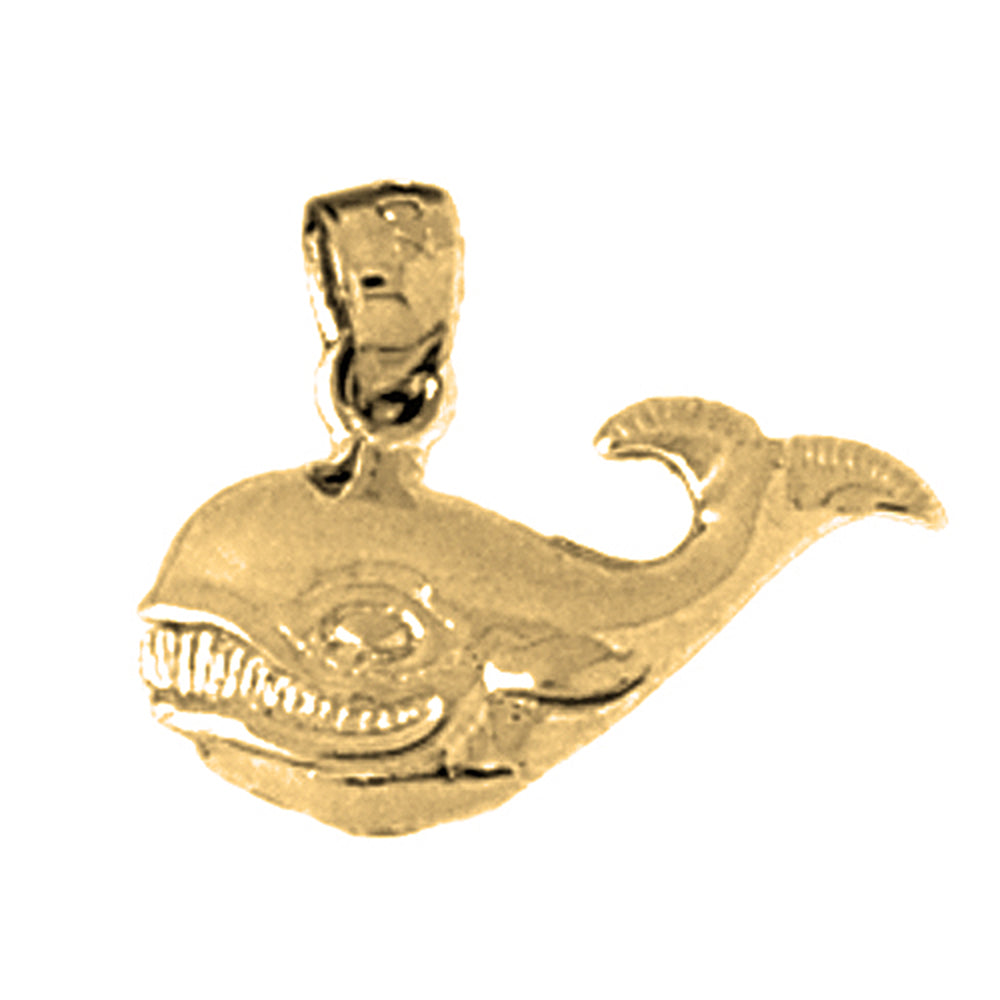 14K or 18K Gold Whale Pendant