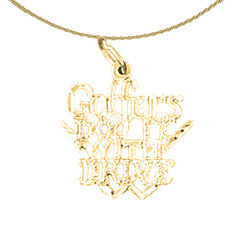 14K or 18K Gold Golfers Do It With Drive Saying Pendant