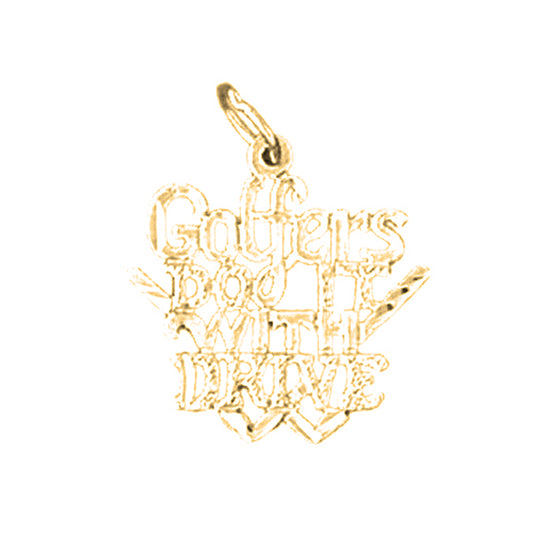 14K or 18K Gold Golfers Do It With Drive Saying Pendant