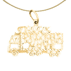 14K or 18K Gold Truck Drivers Do It On The Move Saying Pendant