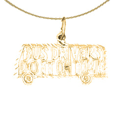 14K or 18K Gold Bus Drivers Do It On Time Saying Pendant