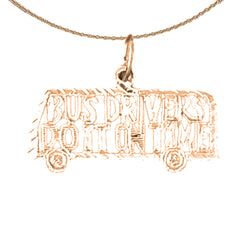 14K or 18K Gold Bus Drivers Do It On Time Saying Pendant
