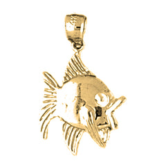 Yellow Gold-plated Silver Fish Pendant