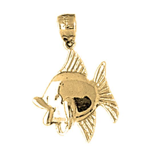 Yellow Gold-plated Silver Fish Pendant
