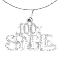 Sterling Silver 100% Single Saying Pendant (Rhodium or Yellow Gold-plated)