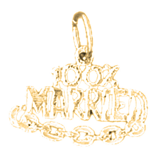 Yellow Gold-plated Silver 100% Married Saying Pendant