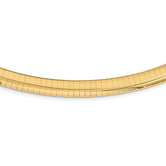 14K Yellow Gold 6mm Lightweight Domed Omega Chain