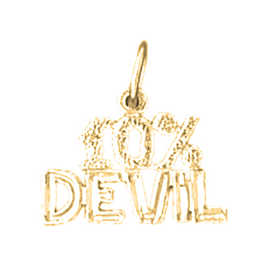 Yellow Gold-plated Silver 10% Devil Saying Pendant