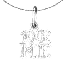 Sterling Silver 100% Me Saying Pendant (Rhodium or Yellow Gold-plated)