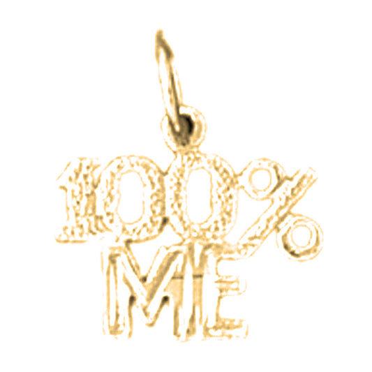 Yellow Gold-plated Silver 100% Me Saying Pendant