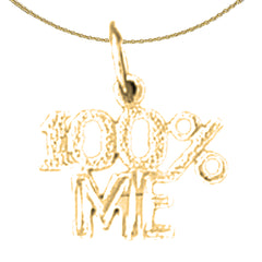 Sterling Silver 100% Me Saying Pendant (Rhodium or Yellow Gold-plated)
