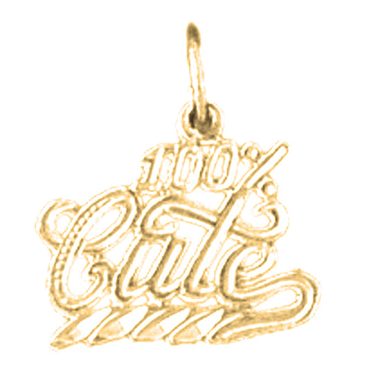 Yellow Gold-plated Silver 100% Cute Saying Pendant