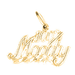 Yellow Gold-plated Silver 100% Moody Saying Pendant