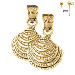 14K or 18K Gold 16mm Shell Earrings