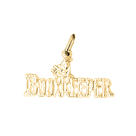 Yellow Gold-plated Silver Book Keeper Pendant