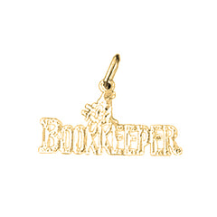 Yellow Gold-plated Silver Book Keeper Pendant