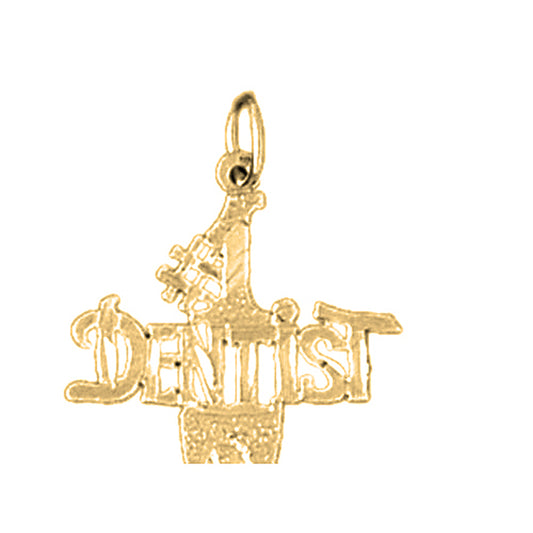 Yellow Gold-plated Silver #1 Dentist Pendant