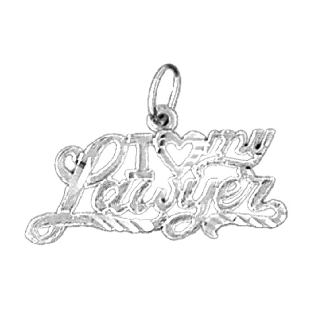 Sterling Silver I Love My Lawyer Pendant