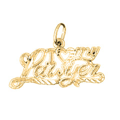 Yellow Gold-plated Silver I Love My Lawyer Pendant