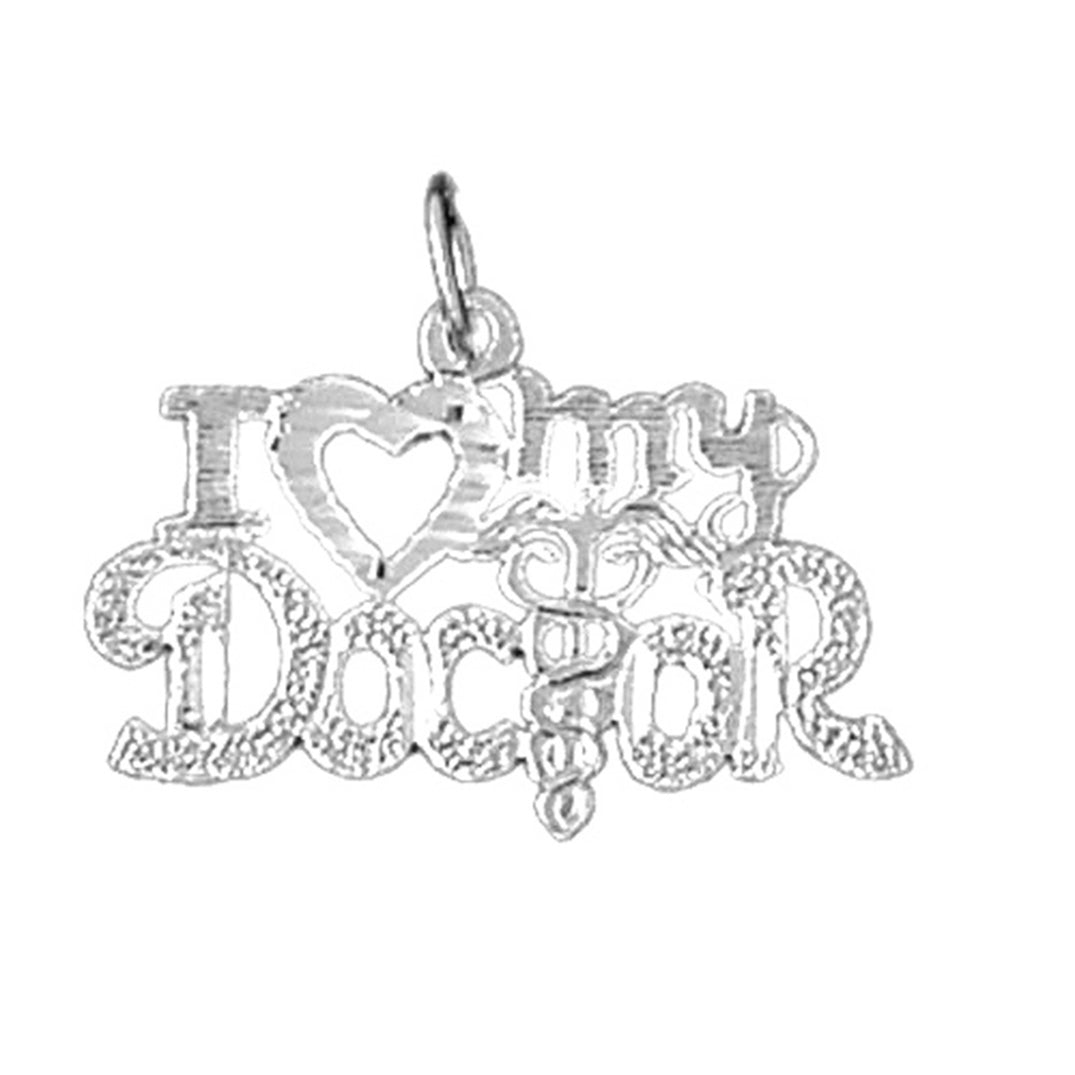 Sterling Silver I Love My Doctor Pendant