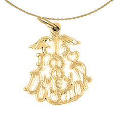 Sterling Silver I Love My Doctor Pendant (Rhodium or Yellow Gold-plated)
