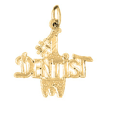 Yellow Gold-plated Silver #1 Dentist Pendant