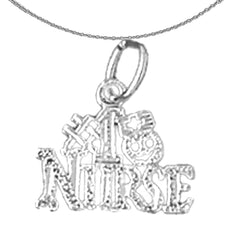 Sterling Silver #1 Nurse Pendant (Rhodium or Yellow Gold-plated)