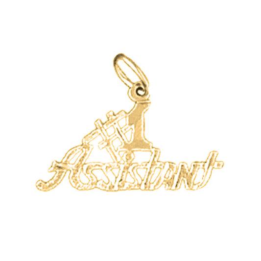 Yellow Gold-plated Silver #1 Assitant Pendant
