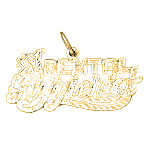 Yellow Gold-plated Silver #1 Dental Hygienist Pendant