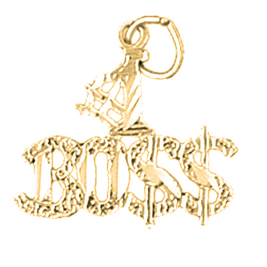 Yellow Gold-plated Silver #1 Boss Pendant